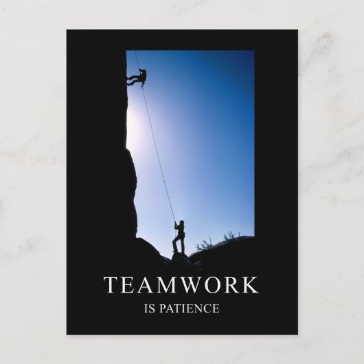 Teamwork ist Geduld Motivierend Postcard Postkarte (Vorderseite)