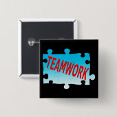 Teamwork Jigsaw Puzzle Button (Vorne & Hinten)