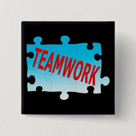 Teamwork Jigsaw Puzzle Button (Vorderseite)