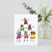 Teamwork Kids Postkarte (Stehend Vorderseite)