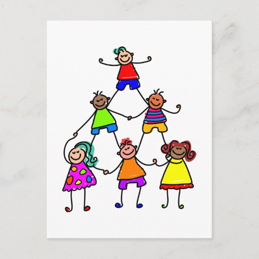 Teamwork Kids Postkarte (Vorderseite)
