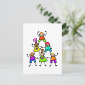 Teamwork Kids Postkarte (Stehend Vorderseite)