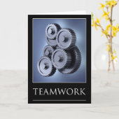 Teamwork-Konzept mit Getriebe Karte (Gelbe Blume)