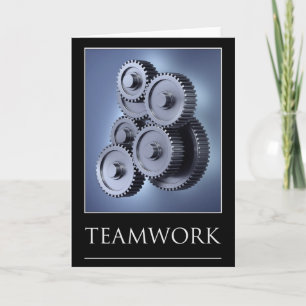 Teamwork-Konzept mit Getriebe Karte