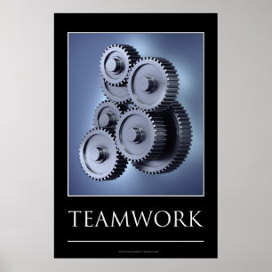 Teamwork-Konzept mit Getriebe Poster