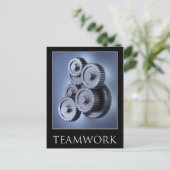 Teamwork-Konzept mit Getriebe Postkarte (Stehend Vorderseite)