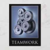 Teamwork-Konzept mit Getriebe Postkarte (Vorderseite)