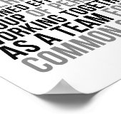 Teamwork-Kooperative des kombinierten Aufwands Poster (Ecke)