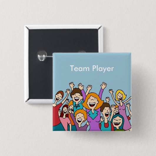 Teamwork-Leute-Knopf Button (Vorne & Hinten)
