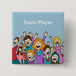 Teamwork-Leute-Knopf Button
