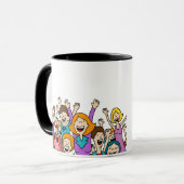 Teamwork-Leute-Tasse Tasse (Vorderseite Links)