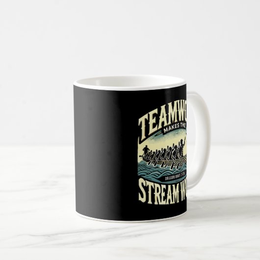 Teamwork macht den Stream funktionieren, Dragon Bo Kaffeetasse (VorderseiteRechts)