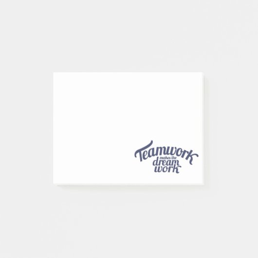 Teamwork macht den Traum arbeiten blau post es mer Post-it Klebezettel (Vorderseite)
