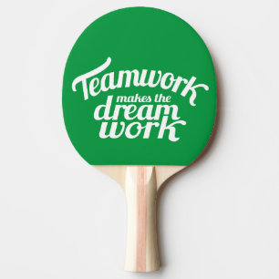 Teamwork macht den Traum grüner grafisch Tischtennis Schläger