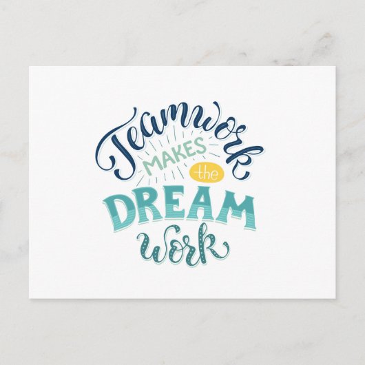 Teamwork macht den Traum zum Erfolg Postkarte (Vorderseite)