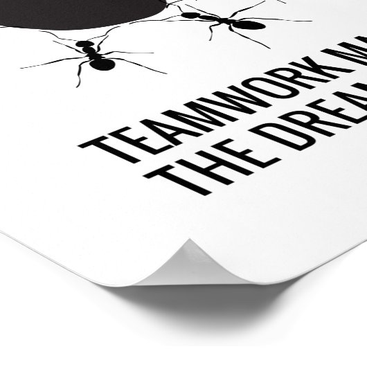 Teamwork macht die Traumarbeit Poster (Ecke)