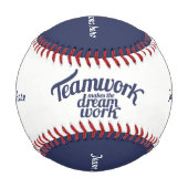 Teamwork macht die Traumarbeit zum Teamnamen Baseball (Rückseite)