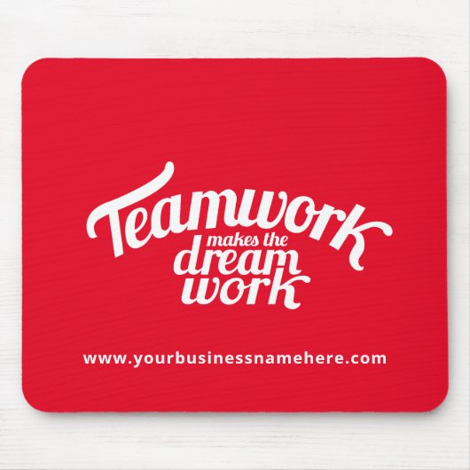 Teamwork macht die Traumwebsite rot Mousepad (Vorne)