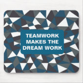 Teamwork Makes The Dream Work | Modern Blue Geomet Mousepad (Vorne)