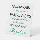 Teamwork Makes the Dream Work Quote Pedestal Sign  Sockelschild (Vorderseite)