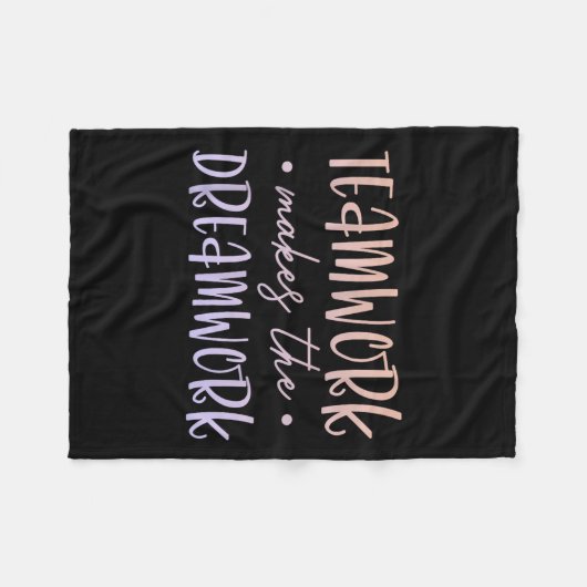 Teamwork Makes The Dreamwork Employee Team Motivat Fleecedecke (Vorderseite (Horizontal))