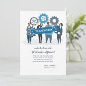 Teamwork Mitarbeiter-Wertungskarte Einladung (Stehend Vorderseite)