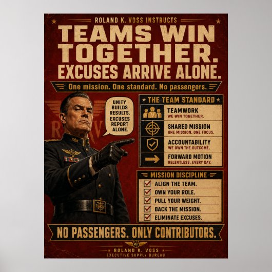 Teamwork-Motivationsposter | Roland K. Voss Poster (Vorne)
