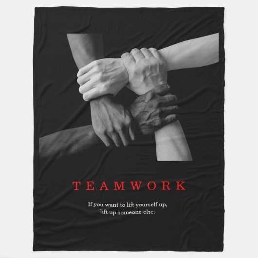 Teamwork Motivierend Inspiration-Quote-Hands Fleecedecke (Vorderseite)