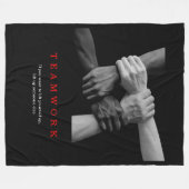 Teamwork Motivierend Inspiration-Quote-Hands Fleecedecke (Vorderseite (Horizontal))