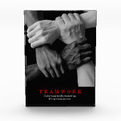 Teamwork Motivierend Inspiration-Quote-Hands Fotoblock (Vorderseite)
