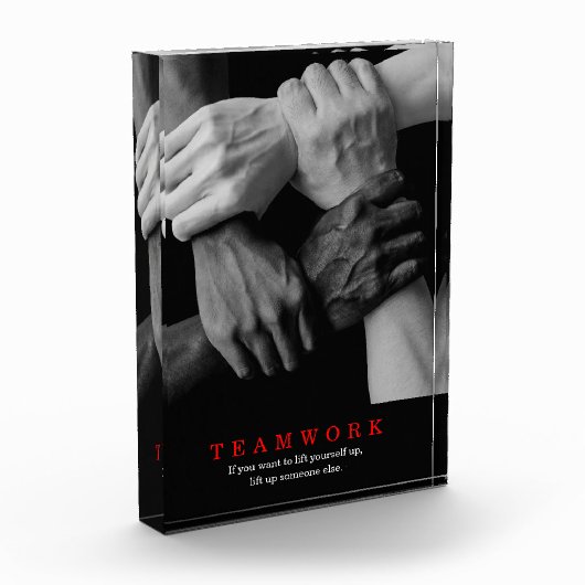 Teamwork Motivierend Inspiration-Quote-Hands Fotoblock (Links)