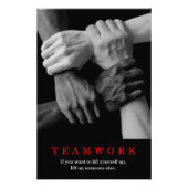 Teamwork Motivierend Inspiration-Quote-Hands Fotodruck (Vorne)