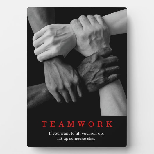 Teamwork Motivierend Inspiration-Quote-Hands Fotoplatte (Vorderseite)