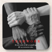 Teamwork Motivierend Inspiration-Quote-Hands Getränkeuntersetzer (Vorderseite)