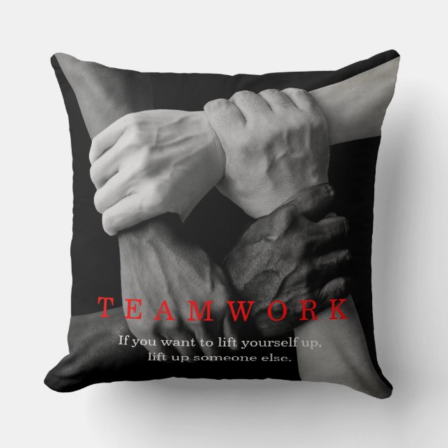Teamwork Motivierend Inspiration-Quote-Hands Kissen (Vorderseite)