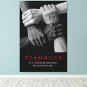 Teamwork Motivierend Inspiration-Quote-Hands Leinwanddruck (Insitu (Holzboden))
