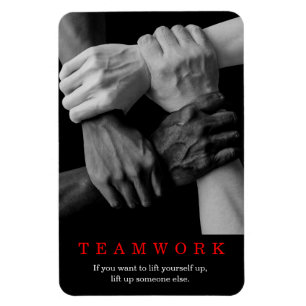 Teamwork Motivierend Inspiration-Quote-Hands Magnet