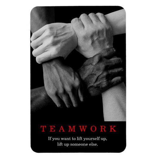 Teamwork Motivierend Inspiration-Quote-Hands Magnet (Vertikal)