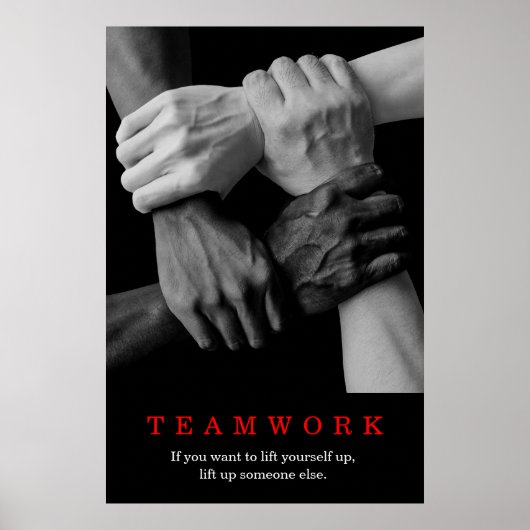 Teamwork Motivierend Inspiration-Quote-Hands Poster (Vorne)