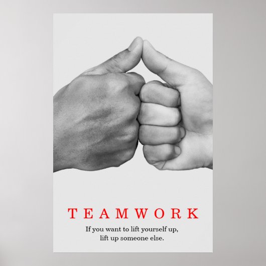 Teamwork Motivierend Inspiration-Quote-Hands Poster (Vorne)