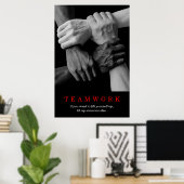 Teamwork Motivierend Inspiration-Quote-Hands Poster (Heimbüro)
