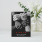 Teamwork Motivierend Inspiration-Quote-Hands Postkarte (Stehend Vorderseite)