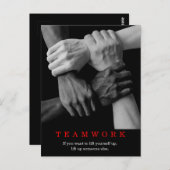 Teamwork Motivierend Inspiration-Quote-Hands Postkarte (Vorne/Hinten)