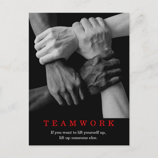 Teamwork Motivierend Inspiration-Quote-Hands Postkarte (Vorderseite)