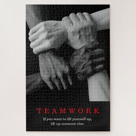 Teamwork Motivierend Inspiration-Quote-Hands Puzzle (Vertikal)