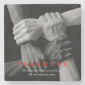 Teamwork Motivierend Inspiration-Quote-Hands Steinuntersetzer (Vorderseite)