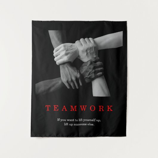 Teamwork Motivierend Inspiration-Quote-Hands Wandteppich (Vorderseite)