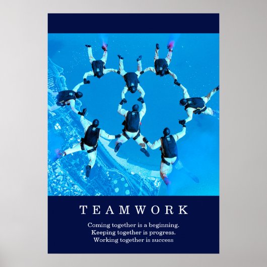 Teamwork Motivierend Inspiration Zitat Poster (Vorne)
