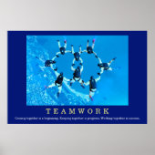 Teamwork Motivierend Zitat Skydiving Poster (Vorne)