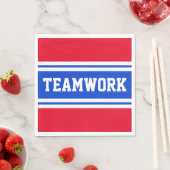 TEAMWORK Patriotic Bright Red White Blue Streifen Serviette (Beispiel)